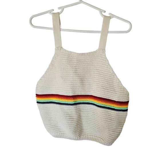 Zara Crochet Tank Top Rainbow Girls size 13 14 Years Boho - Picture 2 of 7